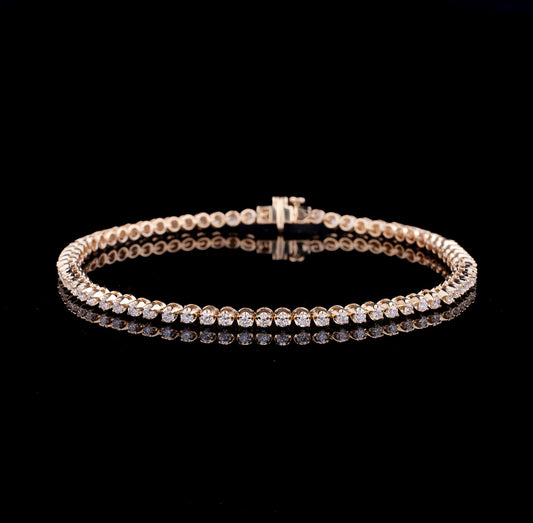 Round Bezel Tennis Bracelet - Gold-0