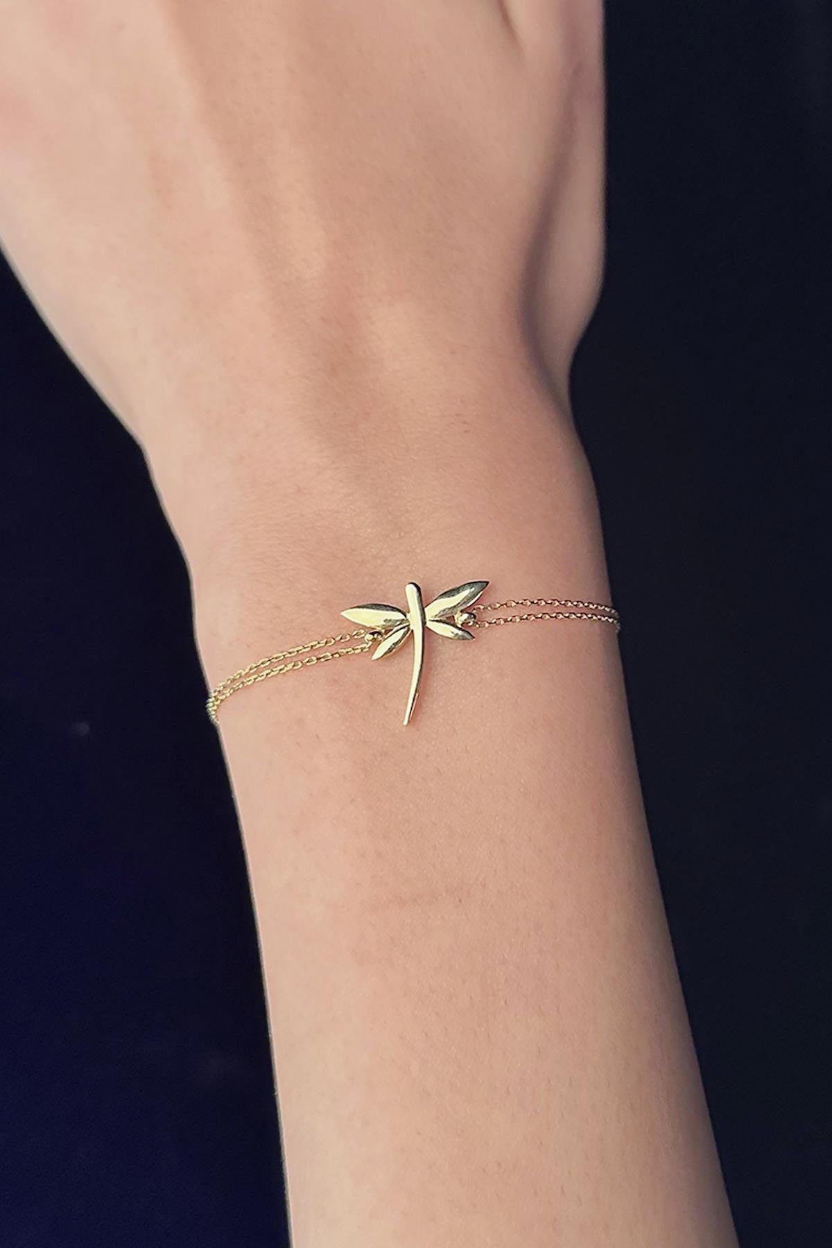 14ct Gold Dragonfly Bracelet-0