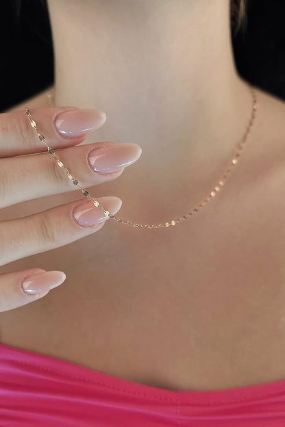 14ct Gold Medium Size Mirror Necklace  0.068 inch-2