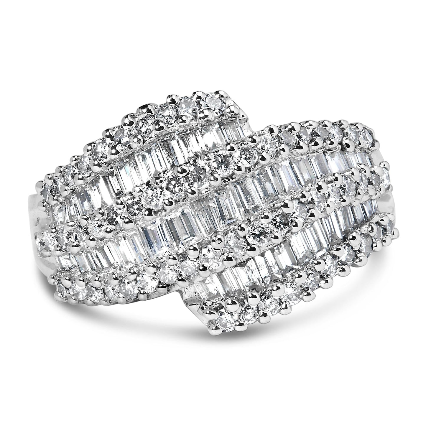 14K White Gold Diamond Cocktail Ring Band (1 3/4 Cttw, H-I Color, SI2-I1 Clarity)-0