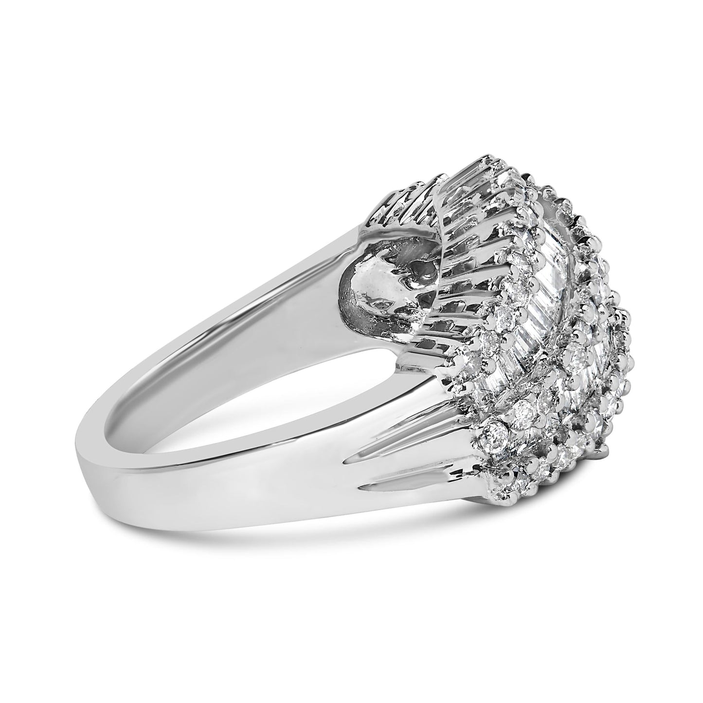 14K White Gold Diamond Cocktail Ring Band (1 3/4 Cttw, H-I Color, SI2-I1 Clarity)-1