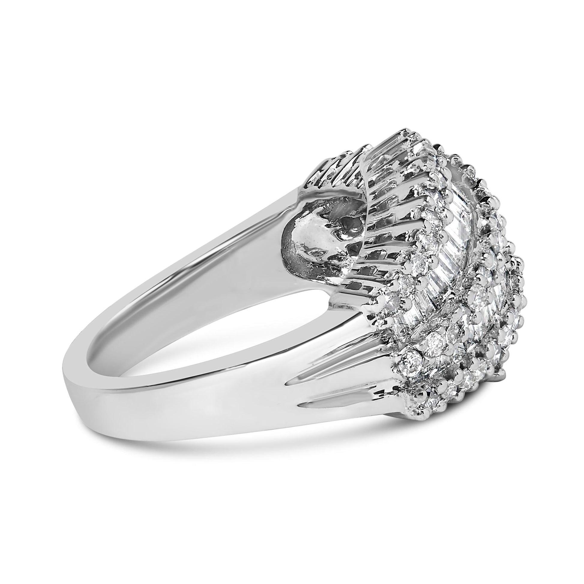 14K White Gold Diamond Cocktail Ring Band (1 3/4 Cttw, H-I Color, SI2-I1 Clarity)-1
