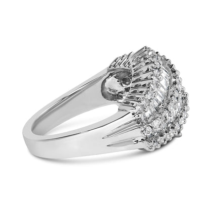 14K White Gold Diamond Cocktail Ring Band (1 3/4 Cttw, H-I Color, SI2-I1 Clarity)-1