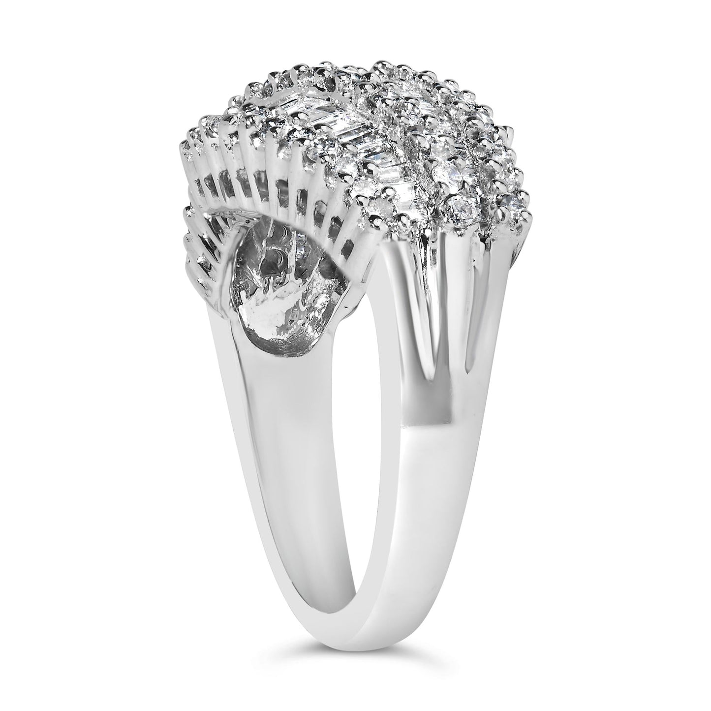14K White Gold Diamond Cocktail Ring Band (1 3/4 Cttw, H-I Color, SI2-I1 Clarity)-4