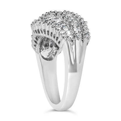 14K White Gold Diamond Cocktail Ring Band (1 3/4 Cttw, H-I Color, SI2-I1 Clarity)-4