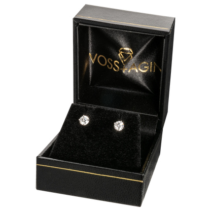 1 CTW AGI Certified Lab Grown Diamond Halo Stud Earrings in 14K White Gold (F-G/VS)-3