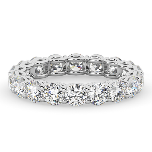 AGI Certified 2 CTW Round Lab Grown Diamond Eternity Band in 14K White Gold (F-VS)-0