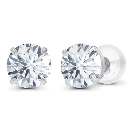 2.00 CTW AGI Certified Lab-Grown Diamond Stud Earrings in Solid 14K Gold - G Color, VS Clarity-0