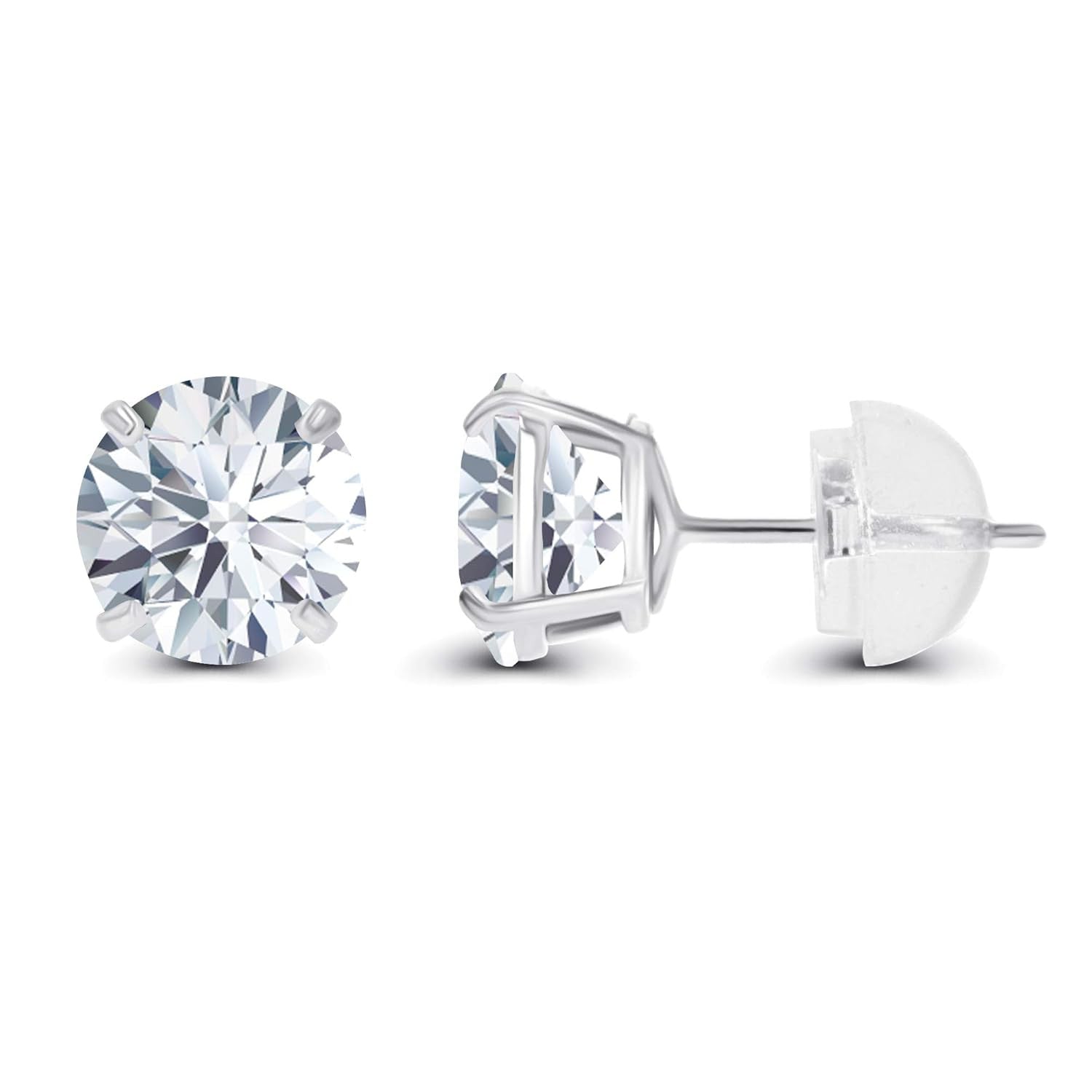 2.00 CTW AGI Certified Lab-Grown Diamond Stud Earrings in Solid 14K Gold - G Color, VS Clarity-2