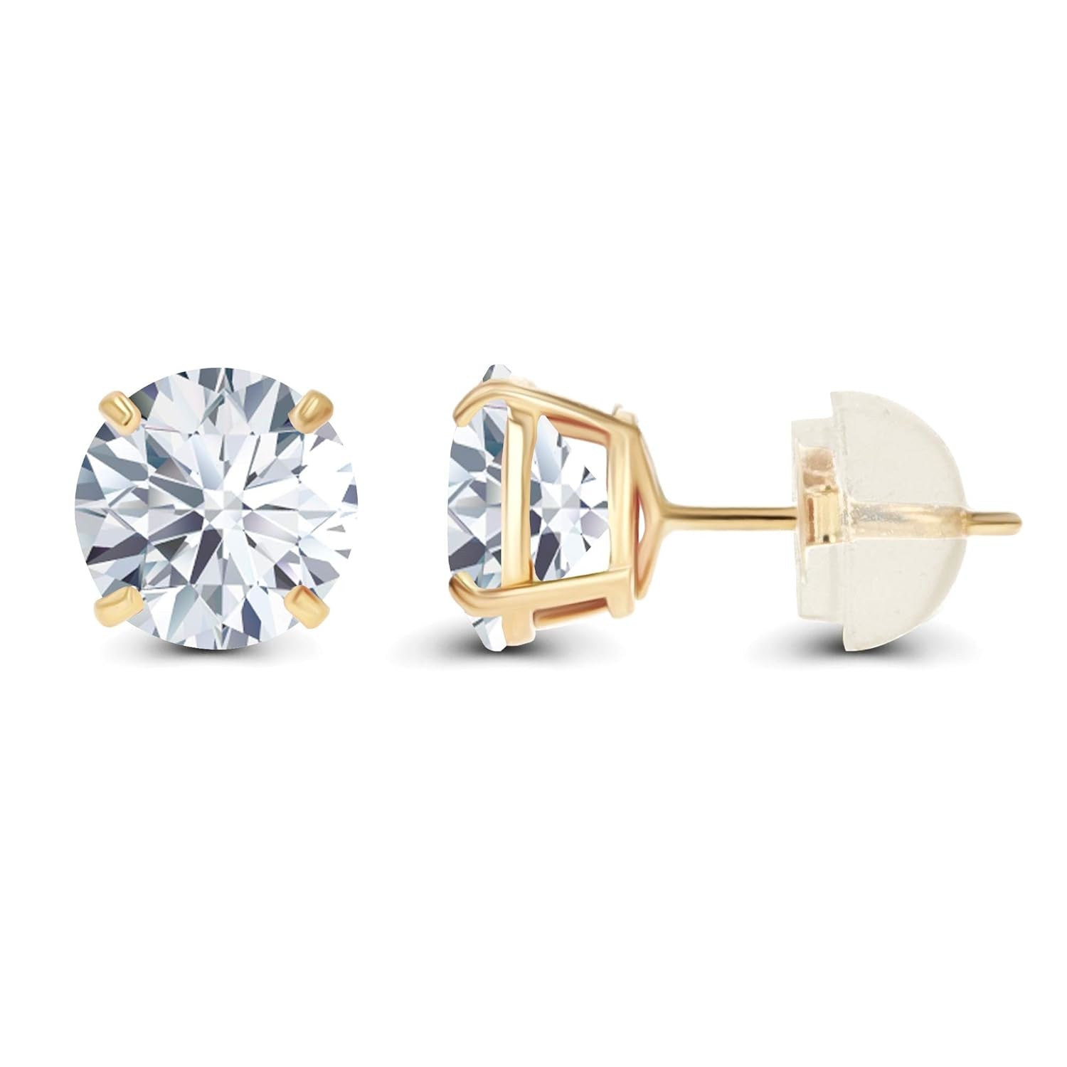 2.00 CTW AGI Certified Lab-Grown Diamond Stud Earrings in Solid 14K Gold - G Color, VS Clarity-3